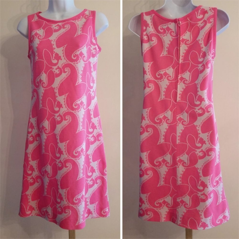 60'S twiggy mod barbie pink mod knit dress XS  0-2 Emery Knits by Micia JR Rome.